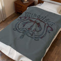 Mikaelson Crest Velveteen Plush Blanket — Gothic Family Crest Cozy Throw