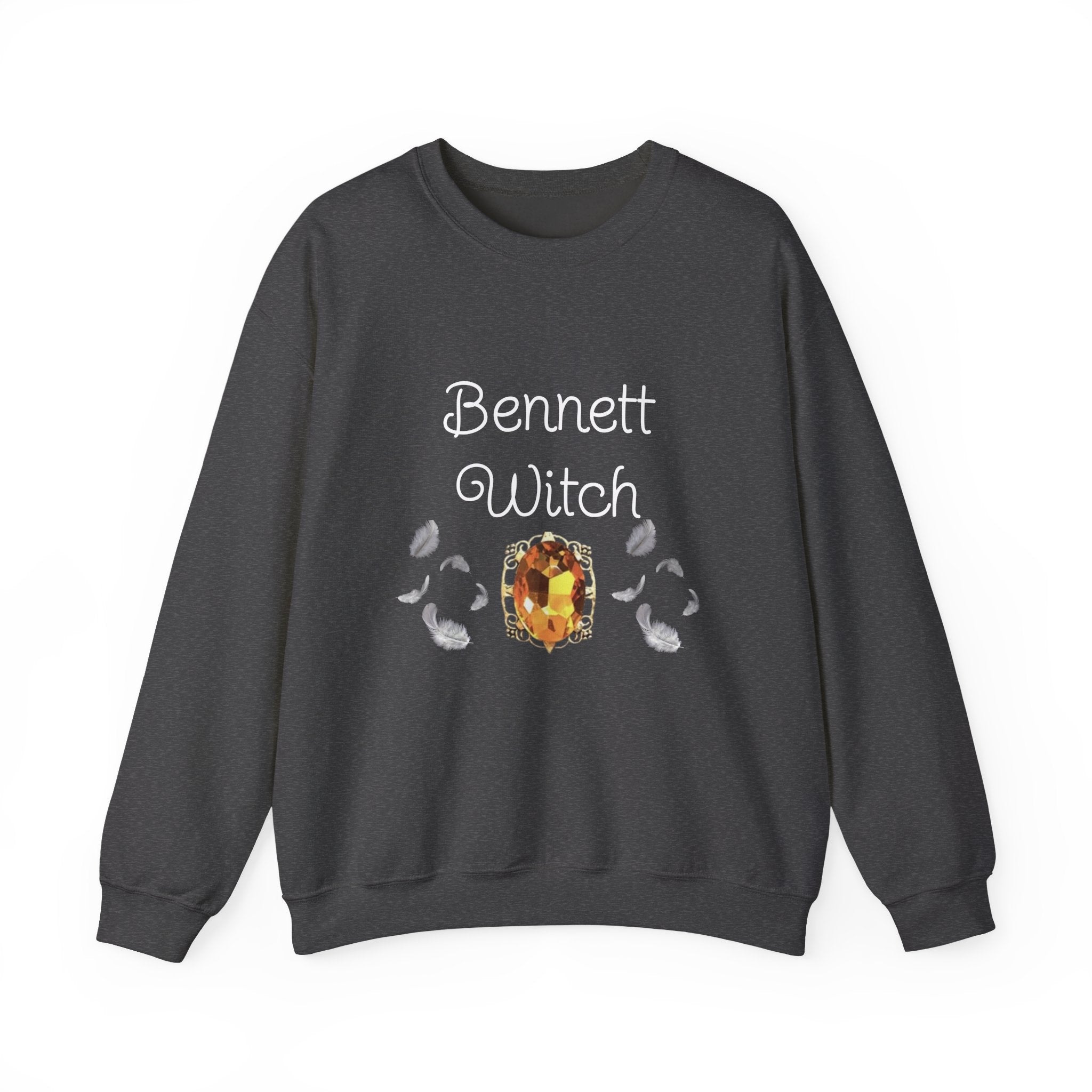 Bennett Witch — Bonnie Bennett — TVD — Gemstone Accent Crewneck Sweatshirt – Citrine Jewel Design
