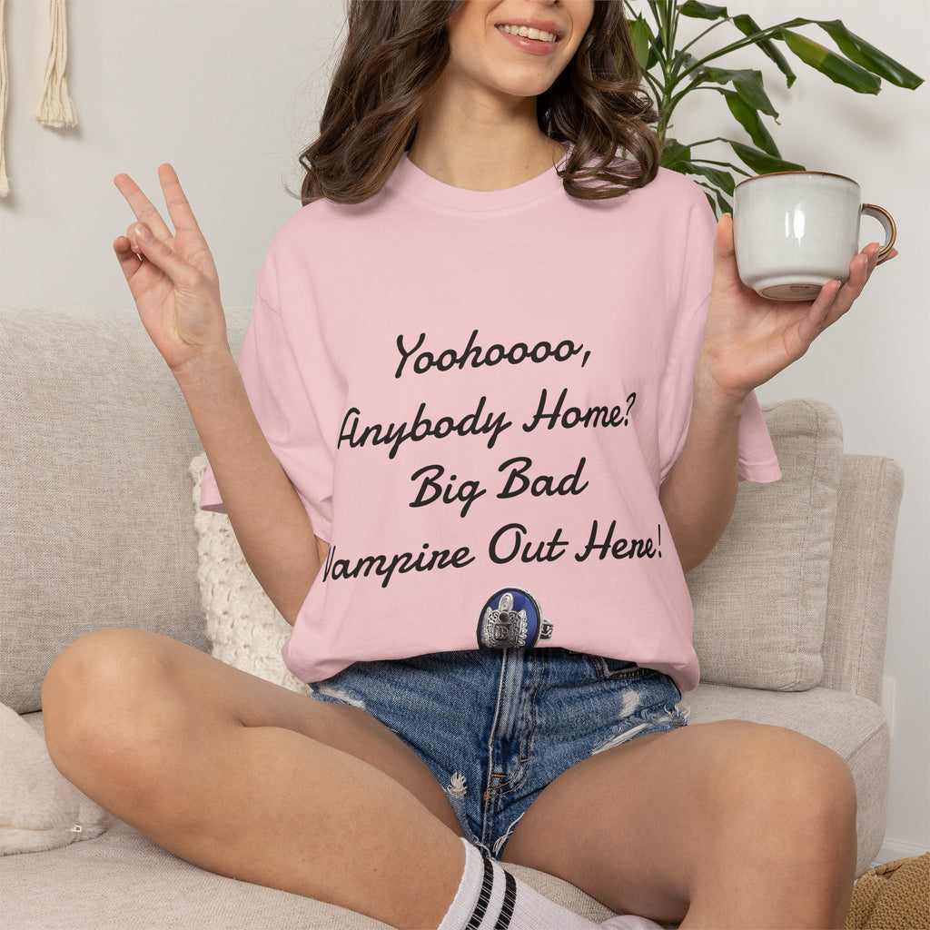 Damon Salvatore — TVD — Vampire Quote Tee — "Yoohooo, Anybody Home? Big Bad Vampire Out Here..." Shirt