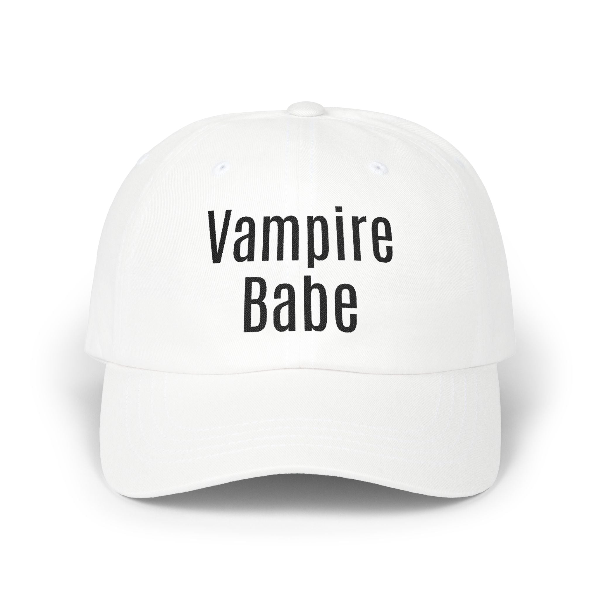 Vampire Babe Dad Cap Gothic Baseball Hat with Crow Accent