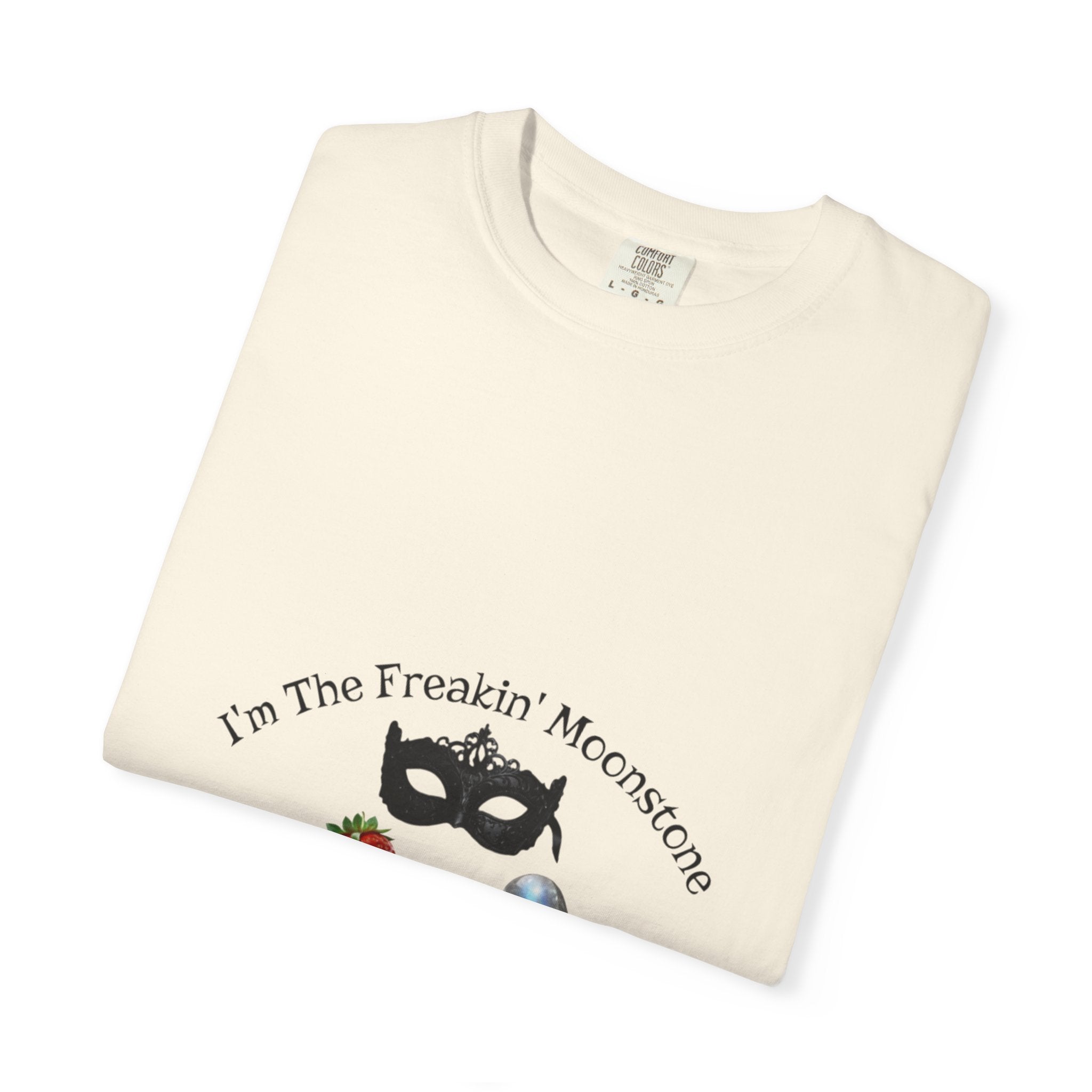 Freakin' Moonstone mask strawberry pearl graphic T-shirt