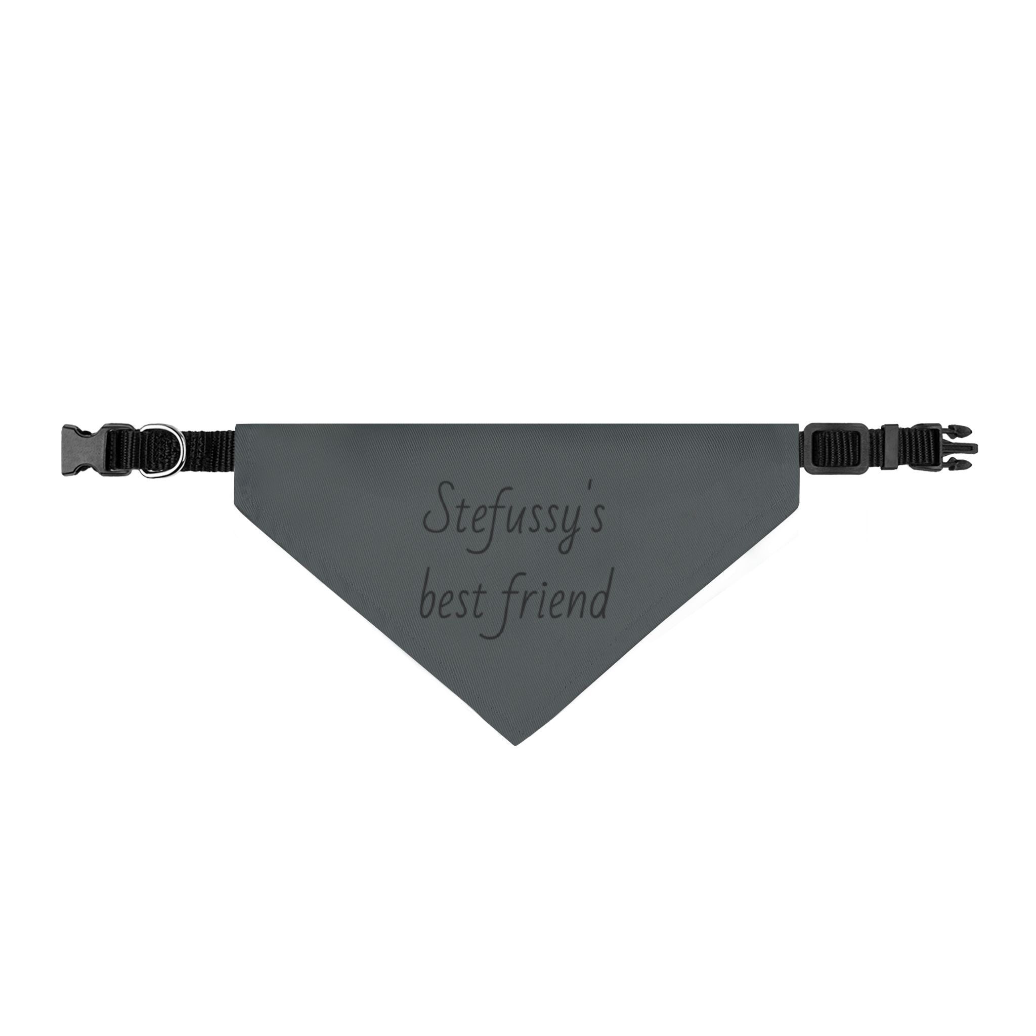 Clip-On Pet Bandana — Personalized 'Stefussy' Grey Dog Scarf — Stefan Salvatore — TVD