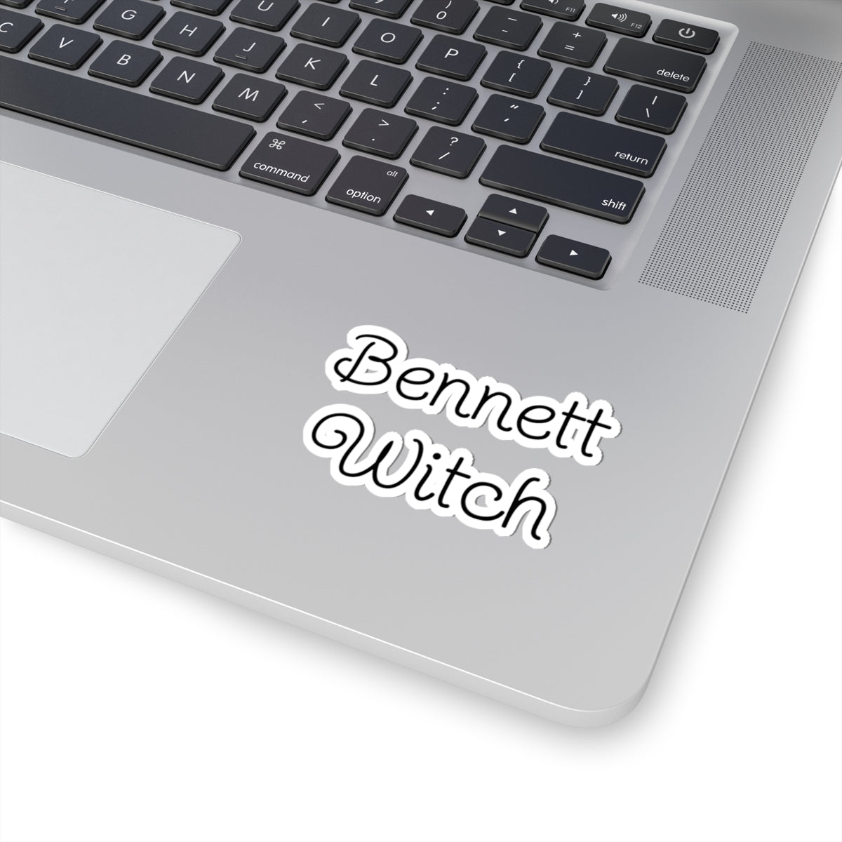 Personalized "Bennett Witch" Kiss-Cut Name Sticker — Custom Gothic Script Laptop Decal