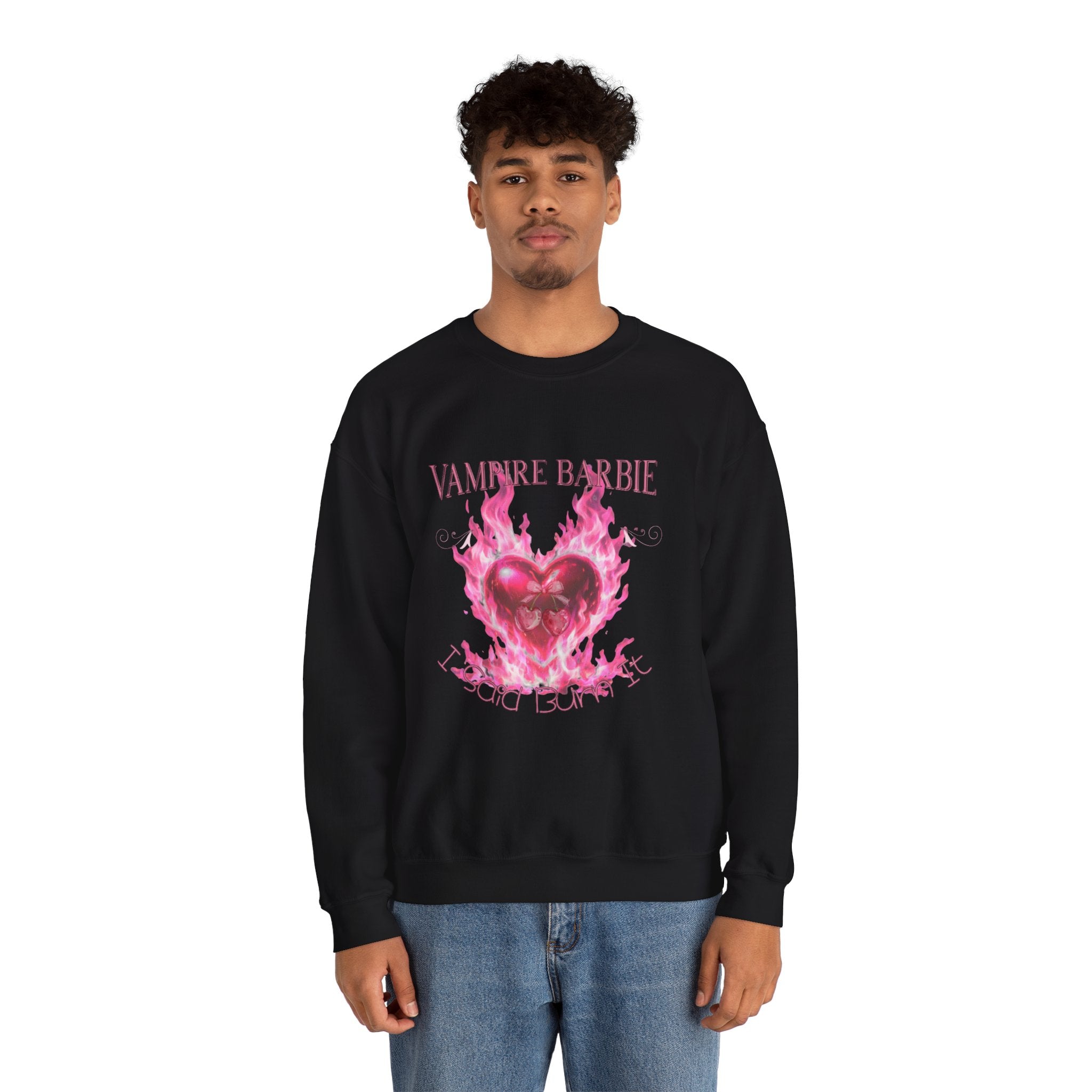 Caroline Forbes — TVD — Vampire Barbie 'I Said Burn It' Heart Sweatshirt