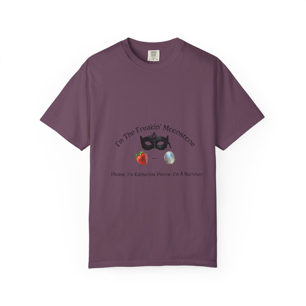 Freakin' Moonstone mask strawberry pearl graphic T-shirt