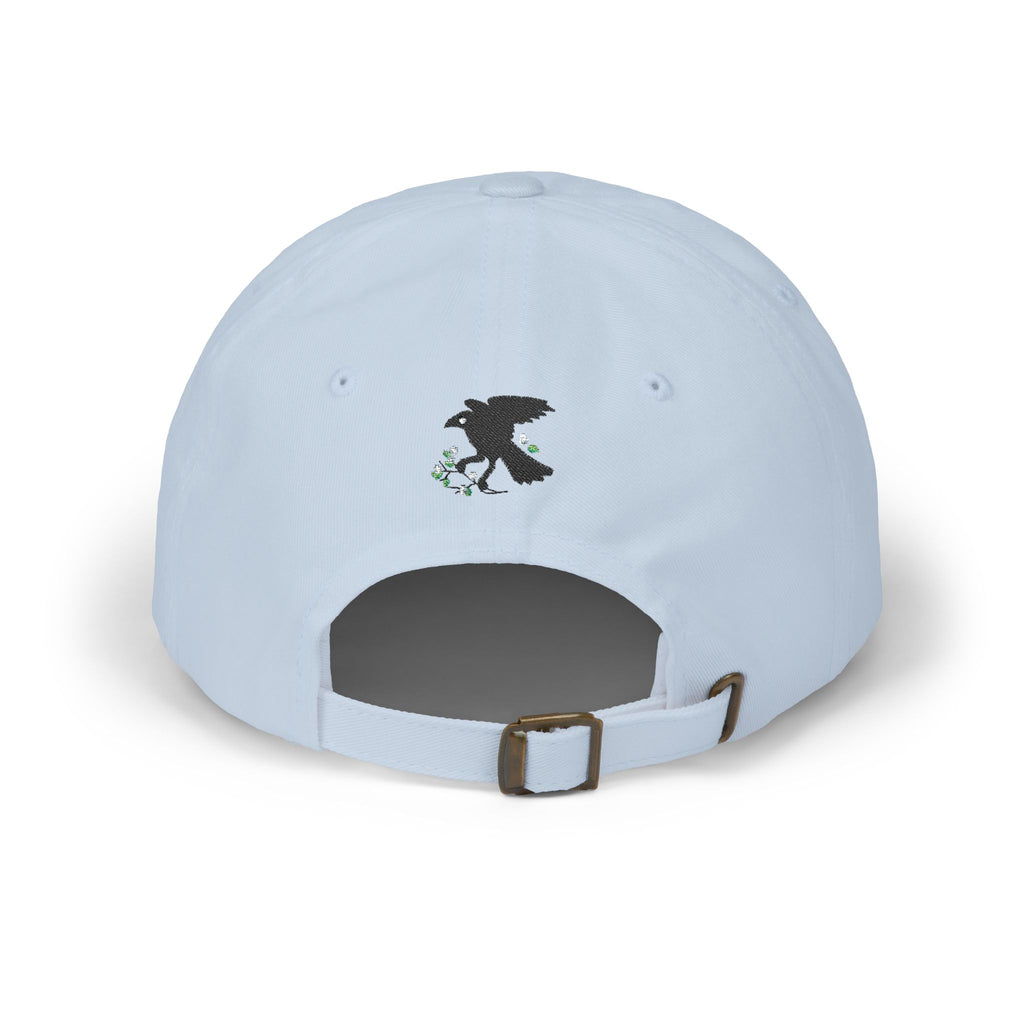 Vampire Babe Dad Cap Gothic Baseball Hat with Crow Accent