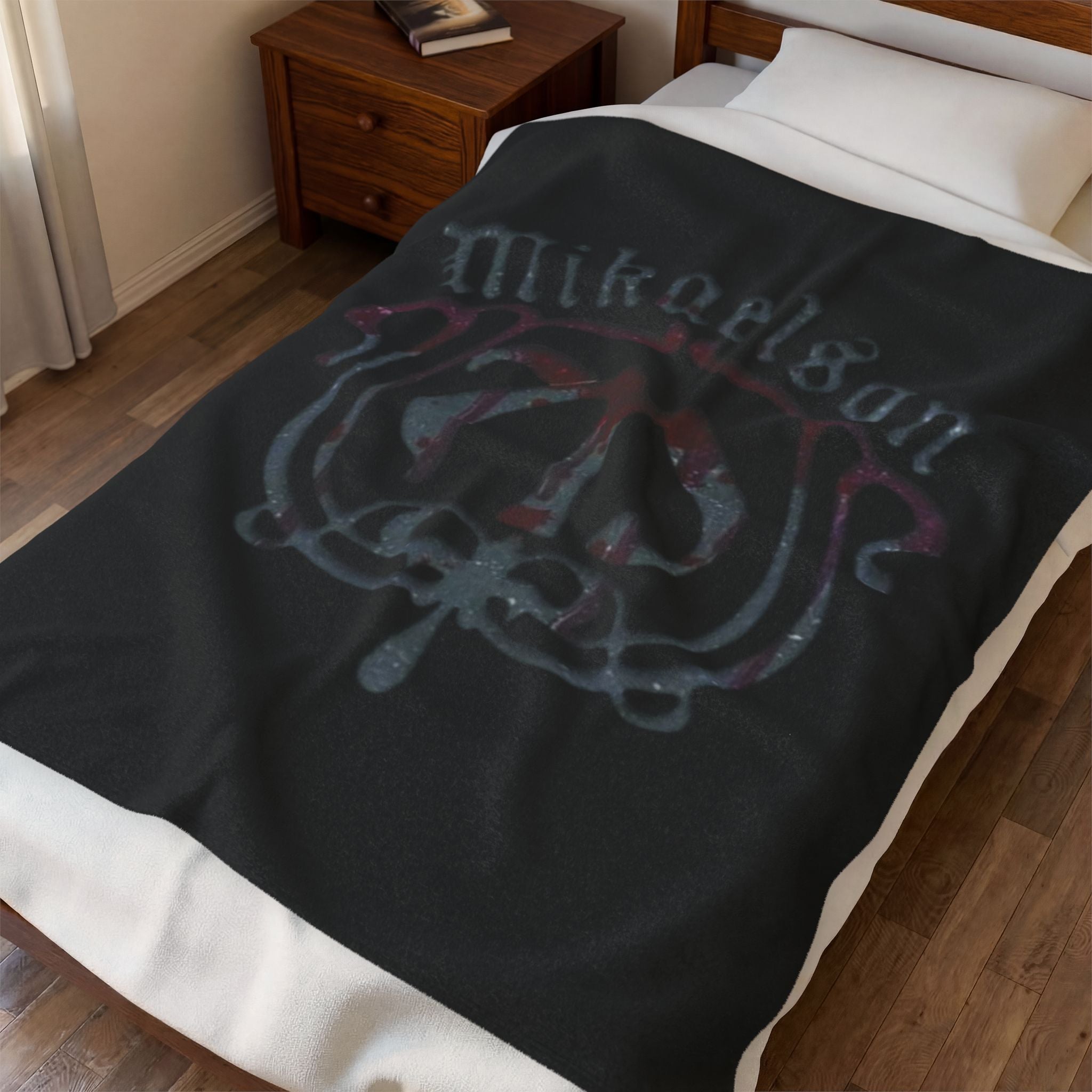 Mikaelson Crest Velveteen Plush Blanket — Gothic Vampire Family Throw