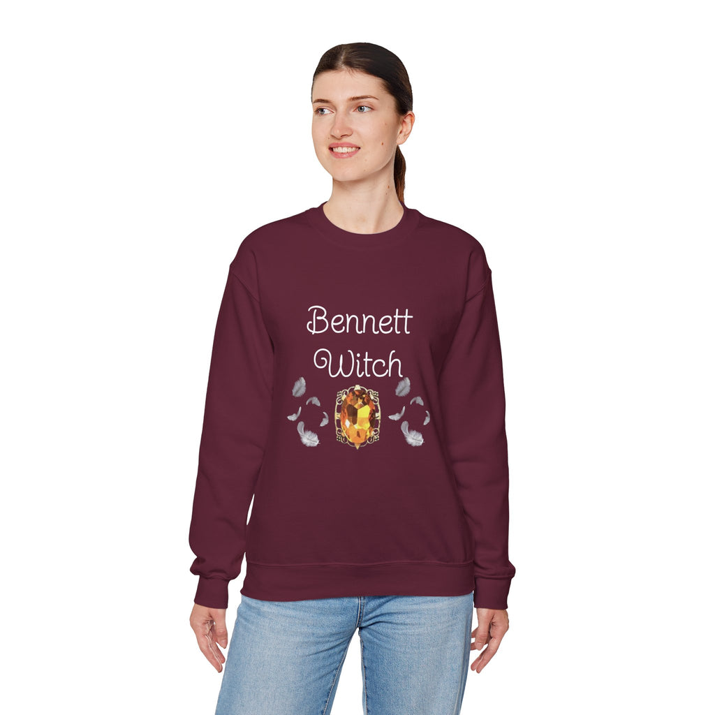 Bennett Witch — Bonnie Bennett — TVD — Gemstone Accent Crewneck Sweatshirt – Citrine Jewel Design