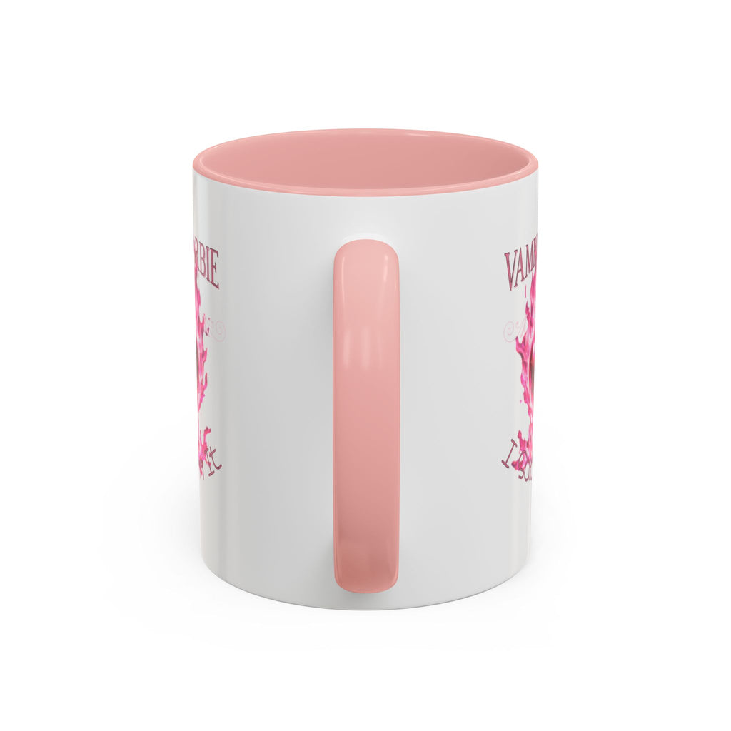 Vampire Barbie Heart Accent Coffee Mug — Pink Flaming Heart 11/15oz