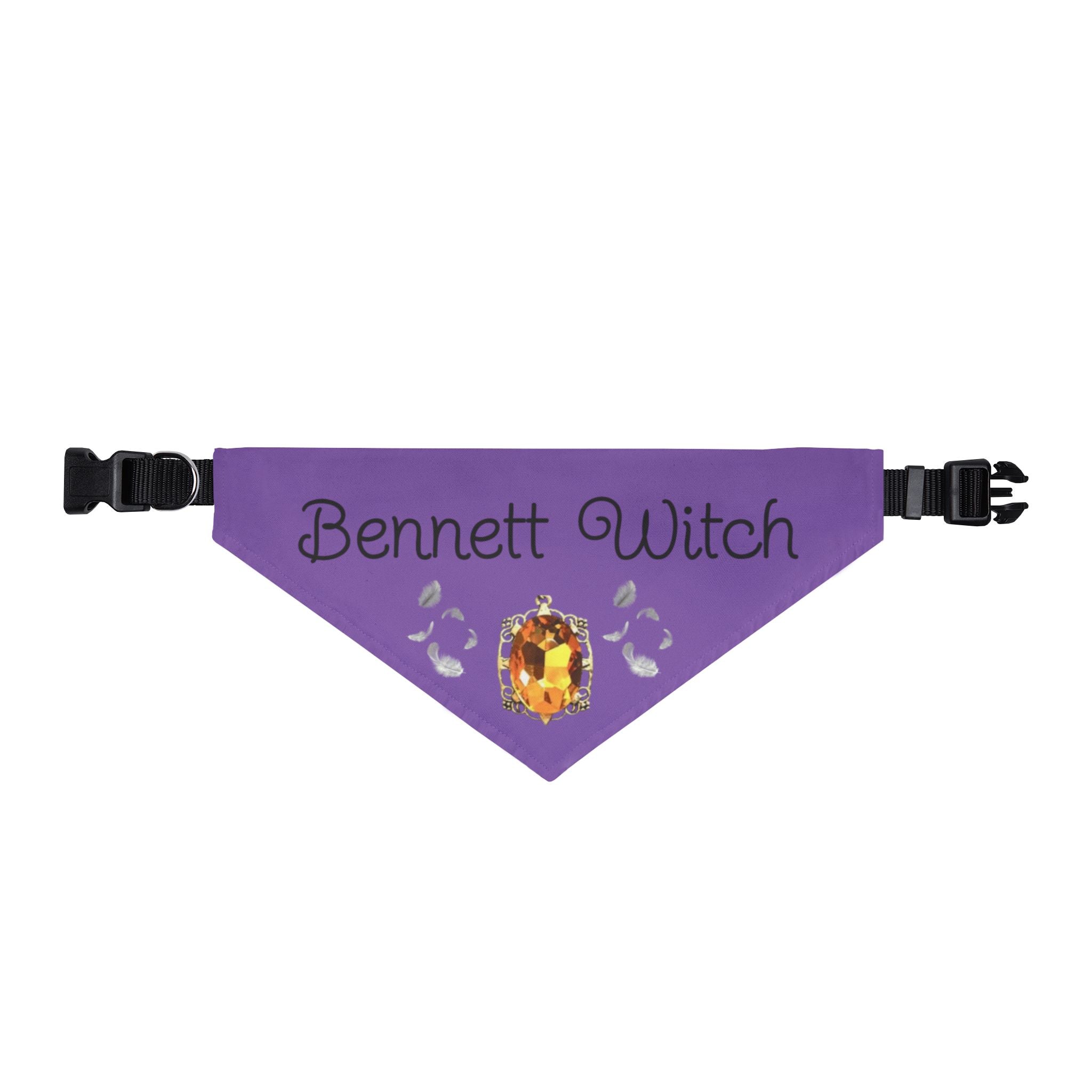 Bonnie Bennett — TVD — Purple 'Bennett Witch' Clip-On Pet Bandana – Halloween Witchy Dog Collar Accessory