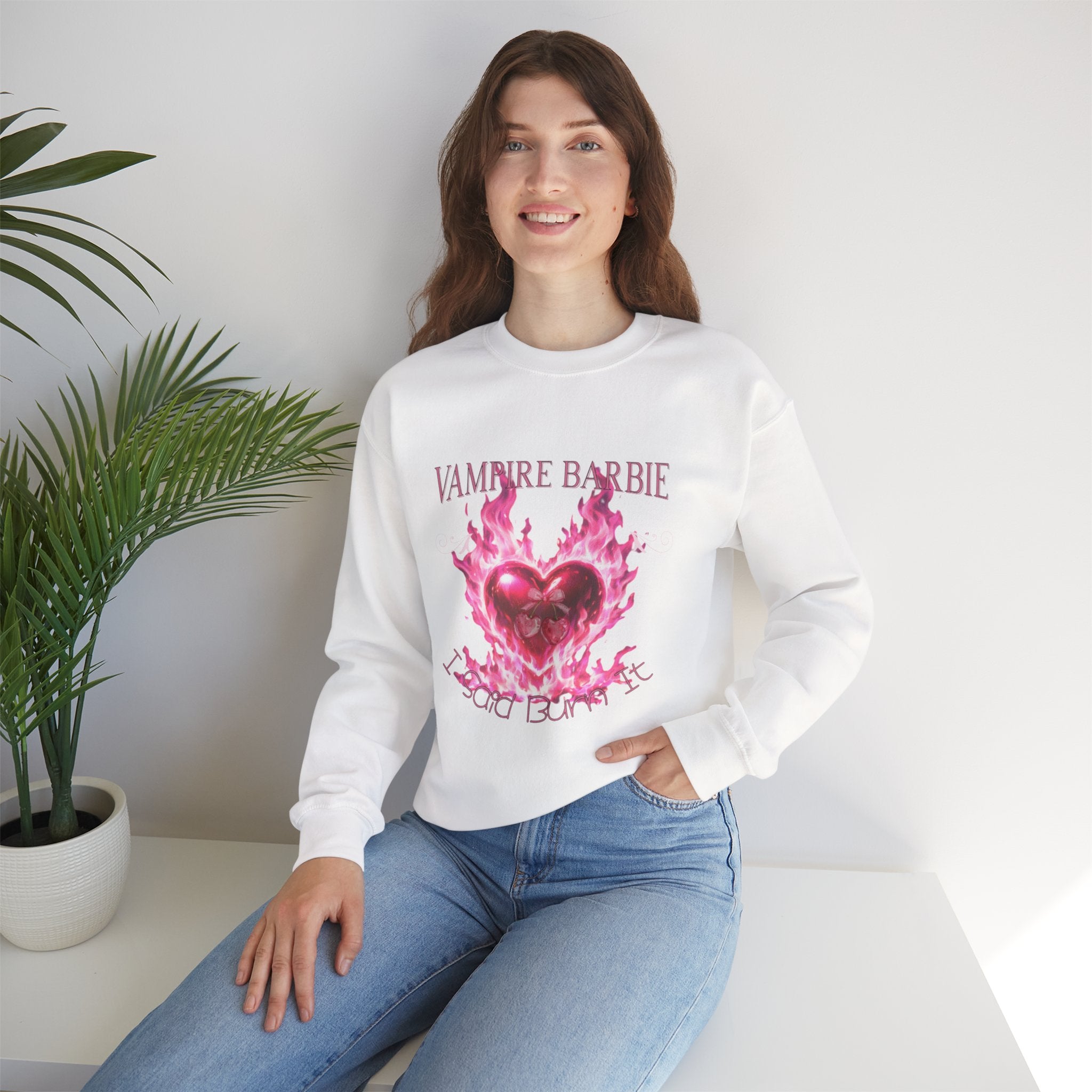 Caroline Forbes — TVD — Vampire Barbie 'I Said Burn It' Heart Sweatshirt