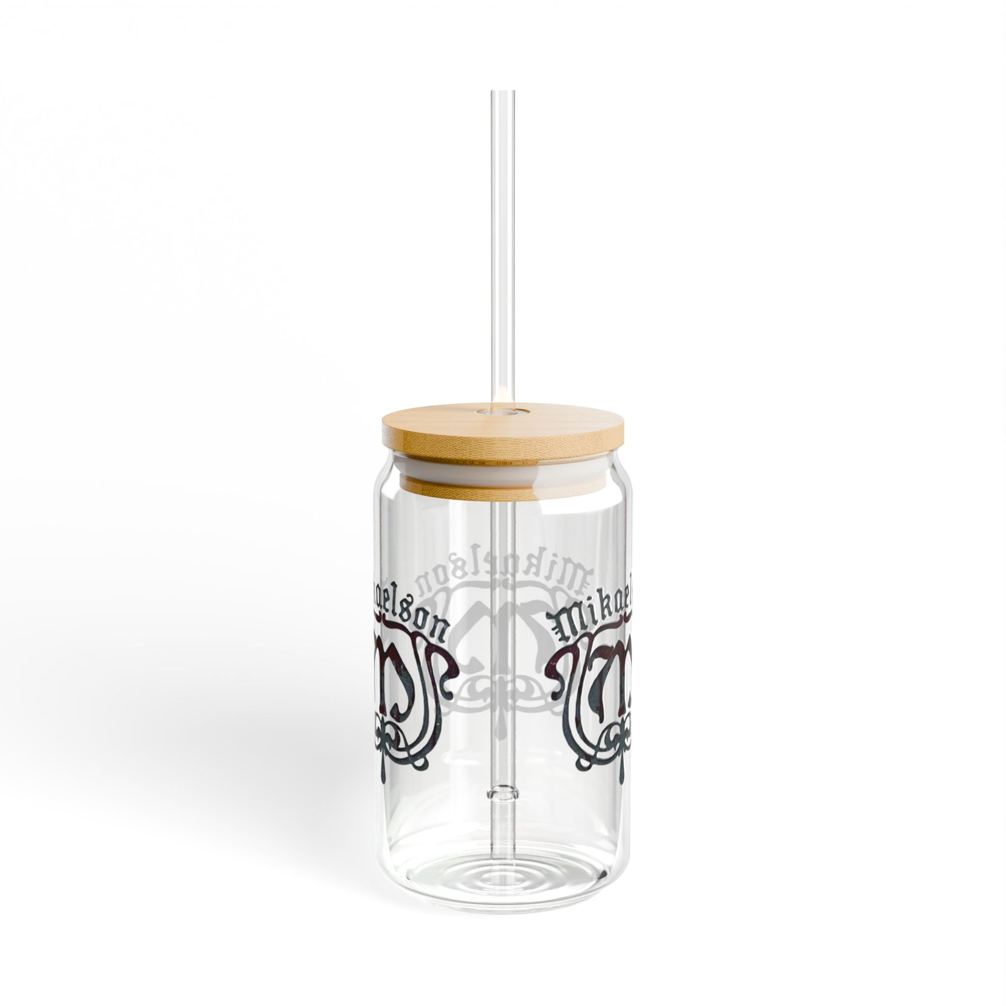 Mikaelson — The Originals — 16oz Sipper Glass with Bamboo Lid & Straw – Gothic Family Crest Design