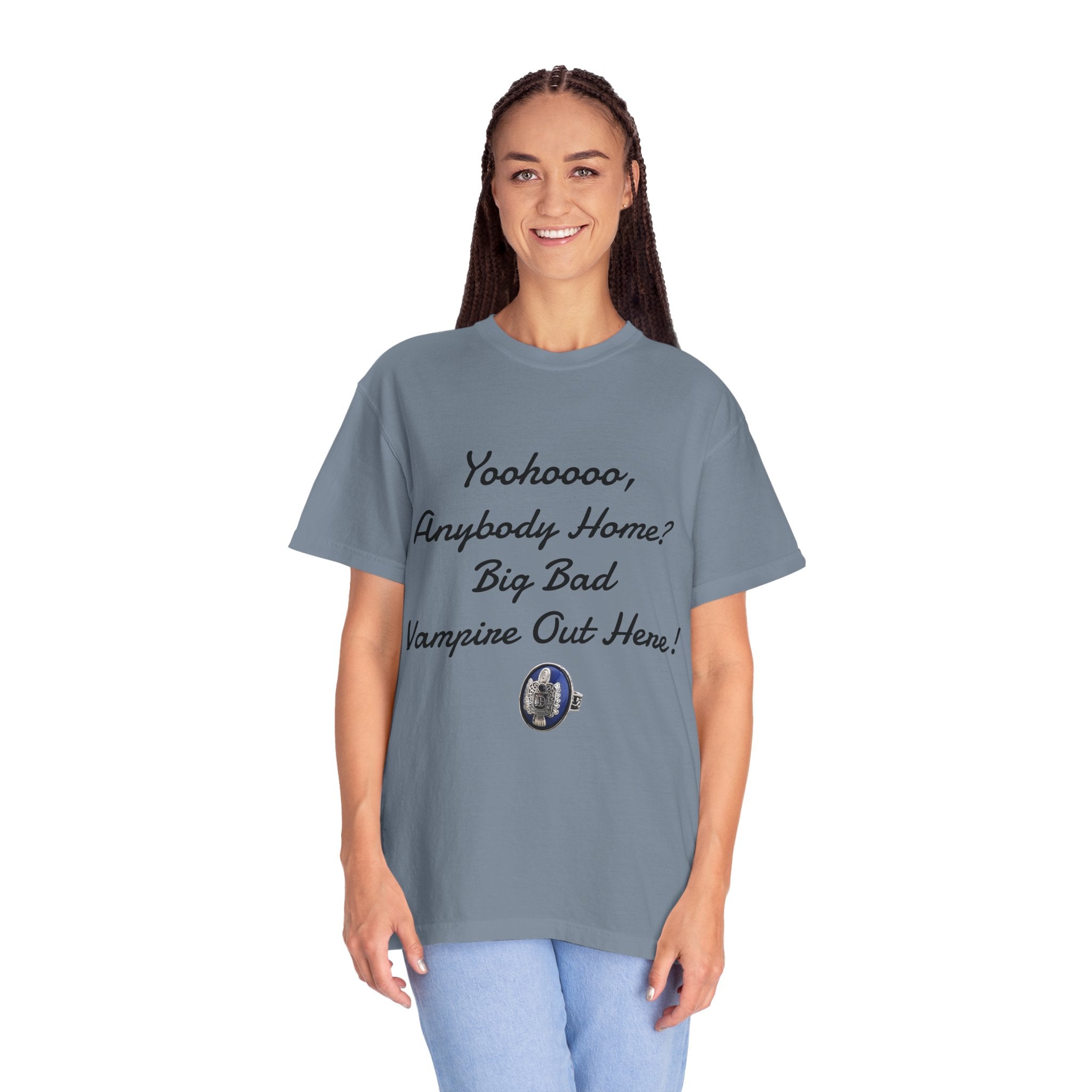 Damon Salvatore — TVD — Vampire Quote Tee — "Yoohooo, Anybody Home? Big Bad Vampire Out Here..." Shirt