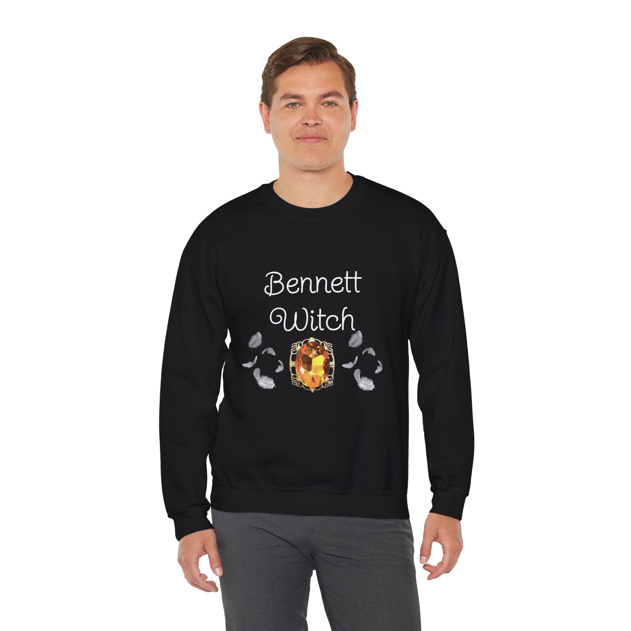 Bennett Witch — Bonnie Bennett — TVD — Gemstone Accent Crewneck Sweatshirt – Citrine Jewel Design