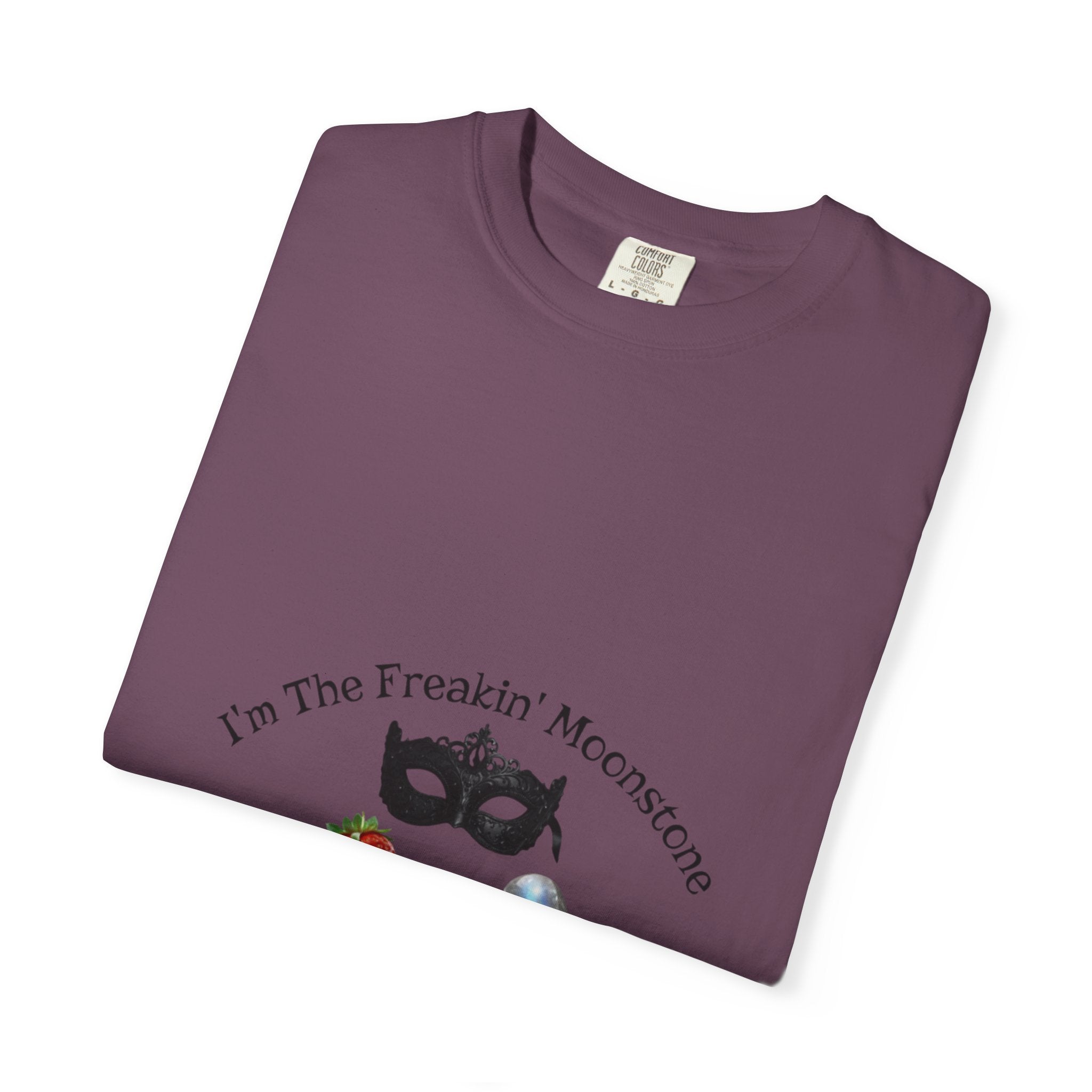 Freakin' Moonstone mask strawberry pearl graphic T-shirt