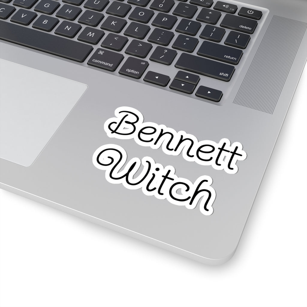 Personalized "Bennett Witch" Kiss-Cut Name Sticker — Custom Gothic Script Laptop Decal