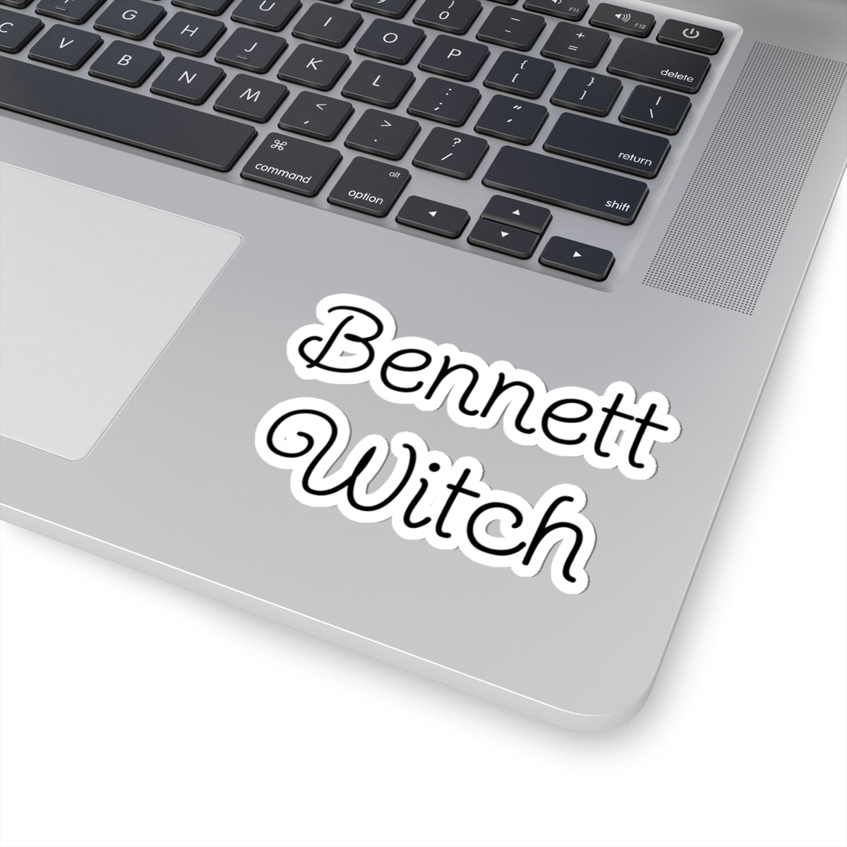 Personalized "Bennett Witch" Kiss-Cut Name Sticker — Custom Gothic Script Laptop Decal