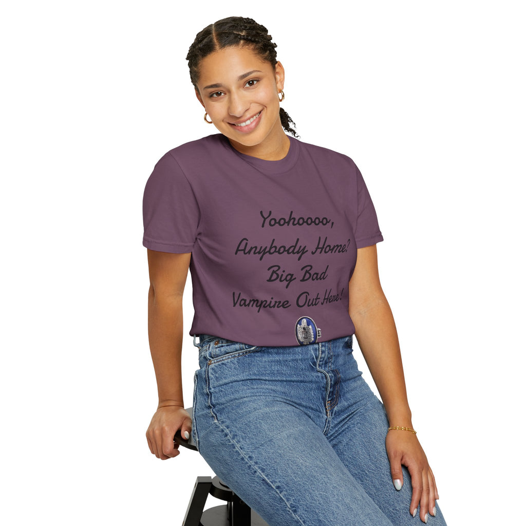 Damon Salvatore — TVD — Vampire Quote Tee — "Yoohooo, Anybody Home? Big Bad Vampire Out Here..." Shirt