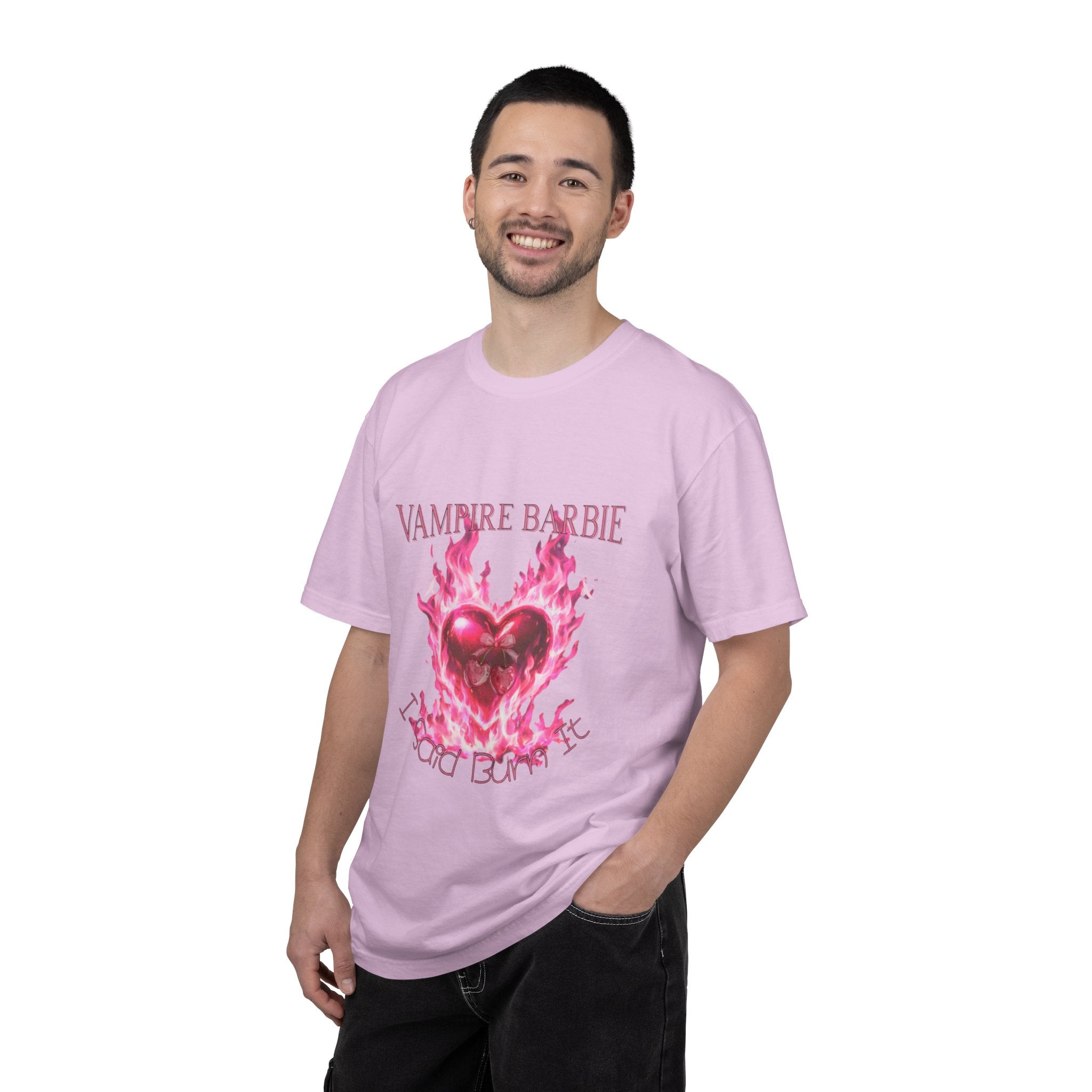 Vampire Barbie Pink Flaming Heart T-shirt | Gothic Cute Graphic Tee