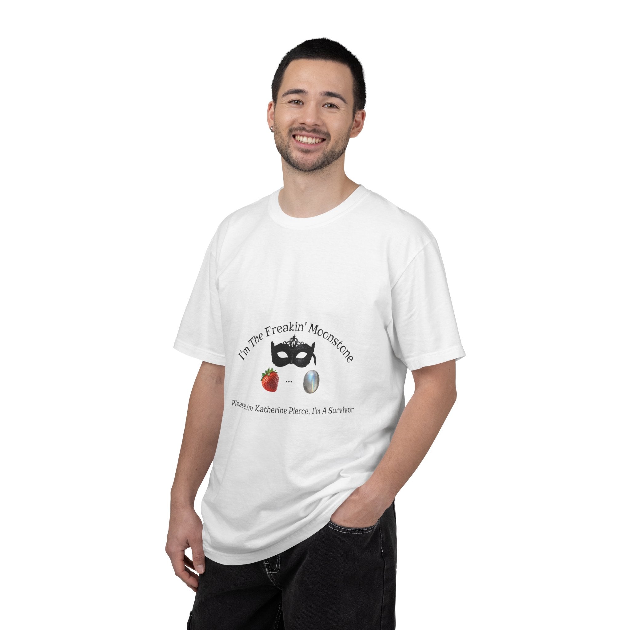 Freakin' Moonstone mask strawberry pearl graphic T-shirt