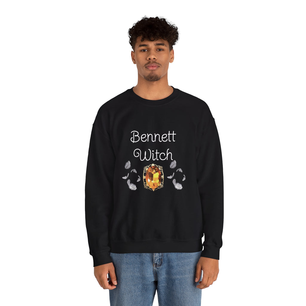 Bennett Witch — Bonnie Bennett — TVD — Gemstone Accent Crewneck Sweatshirt – Citrine Jewel Design