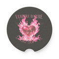 Soapstone Car Coaster - 'Vampire Barbie' Pink Flaming Heart Design