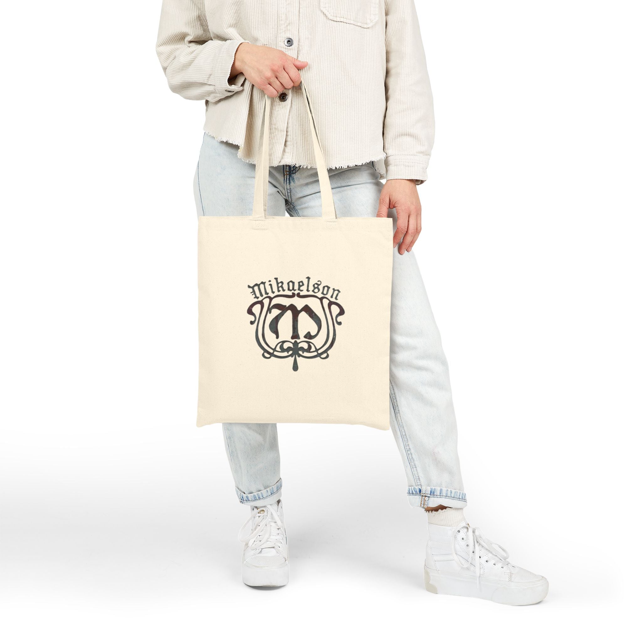 Personalized Monogram Tote Bag - 'Mikaelson' Vintage Crest Canvas Tote
