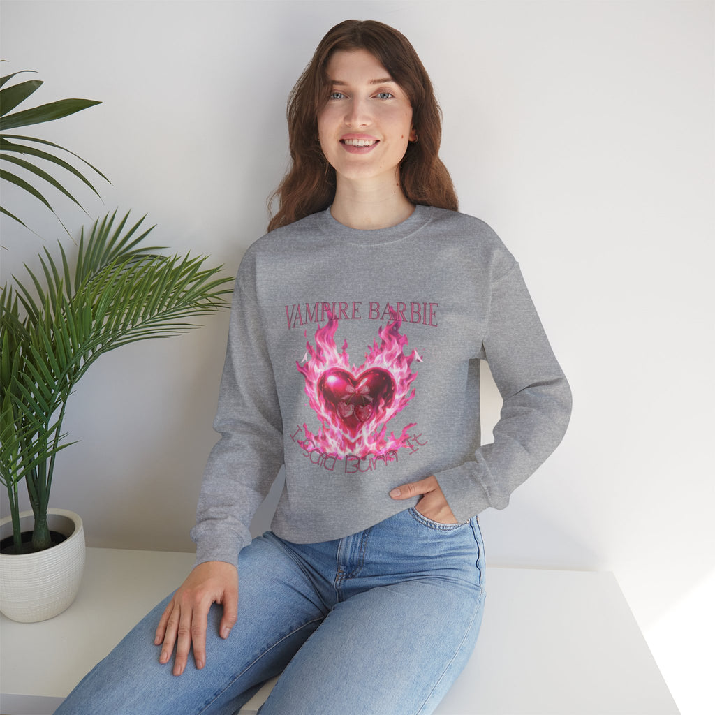 Caroline Forbes — TVD — Vampire Barbie 'I Said Burn It' Heart Sweatshirt