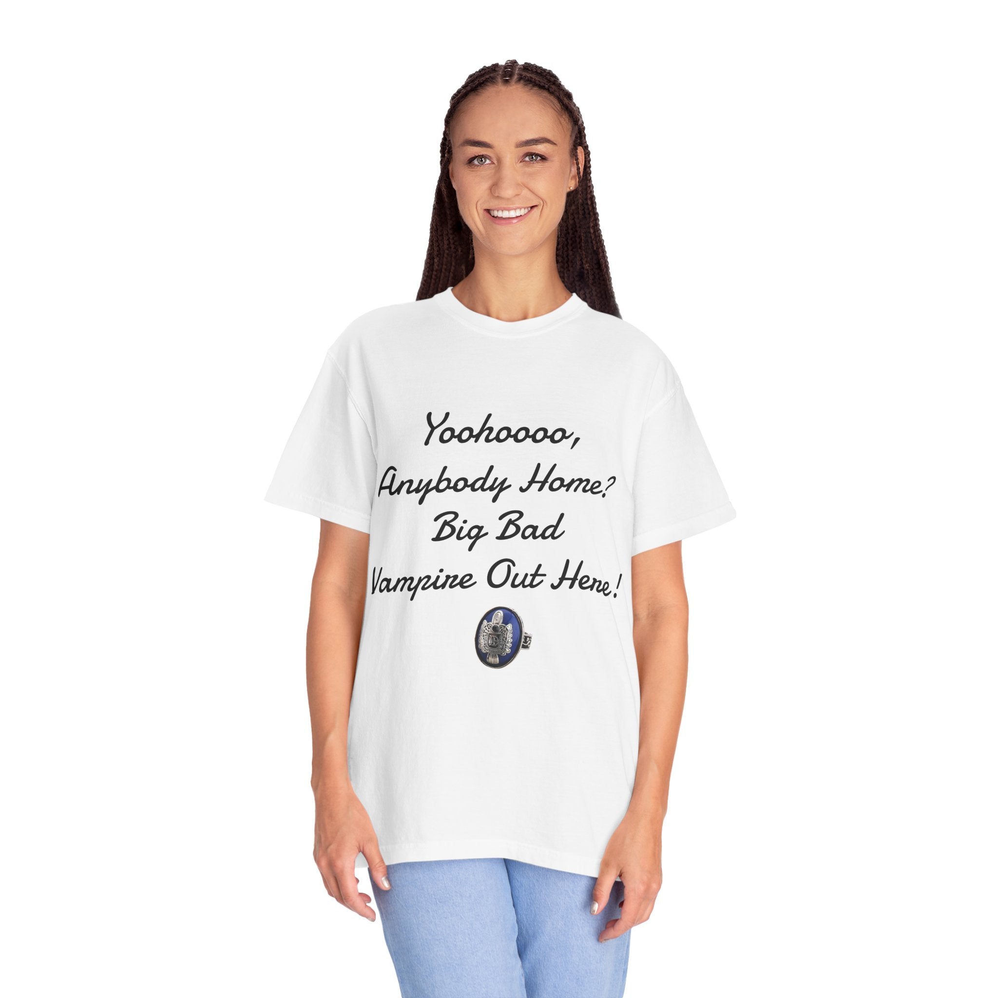 Damon Salvatore — TVD — Vampire Quote Tee — "Yoohooo, Anybody Home? Big Bad Vampire Out Here..." Shirt