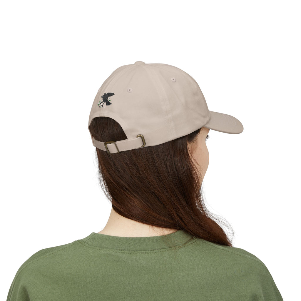 Vampire Babe Dad Cap Gothic Baseball Hat with Crow Accent