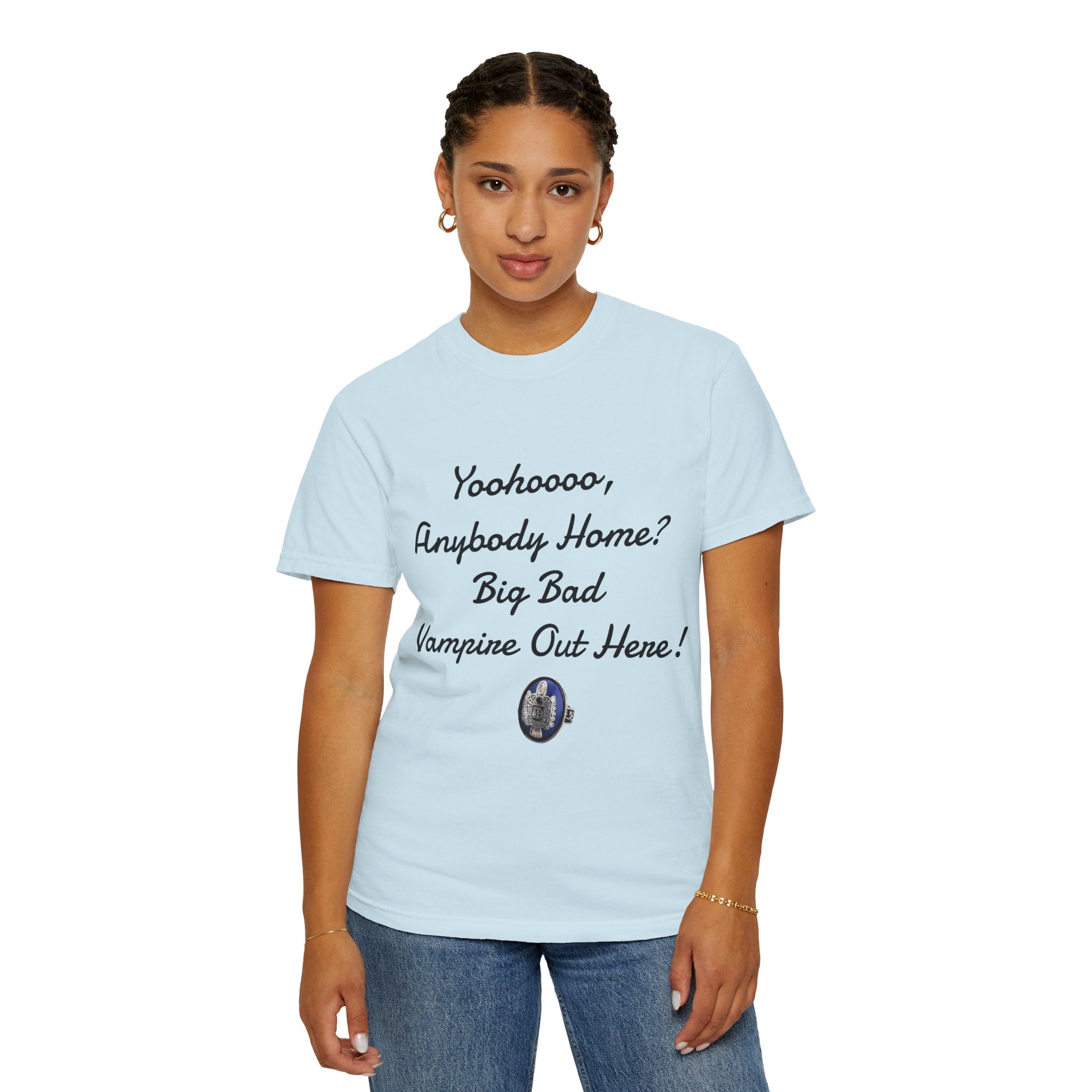 Damon Salvatore — TVD — Vampire Quote Tee — "Yoohooo, Anybody Home? Big Bad Vampire Out Here..." Shirt