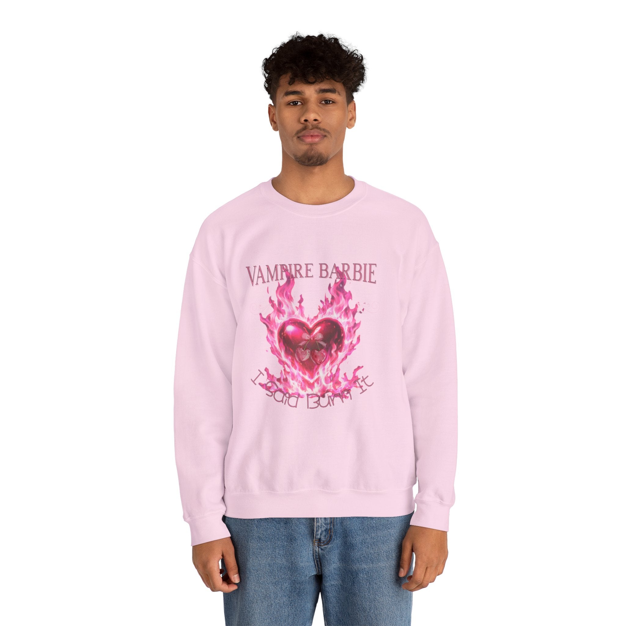 Caroline Forbes — TVD — Vampire Barbie 'I Said Burn It' Heart Sweatshirt
