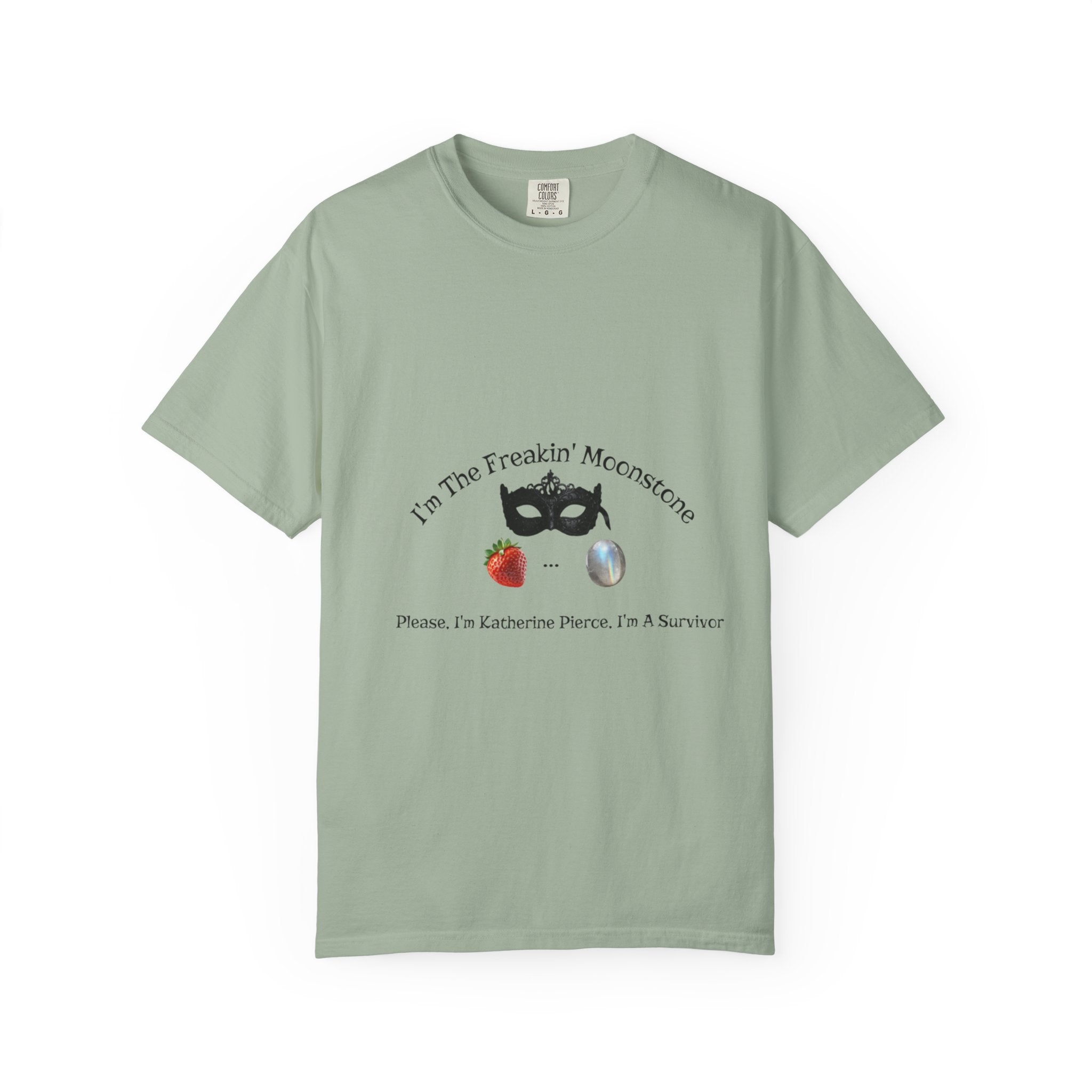 Freakin' Moonstone mask strawberry pearl graphic T-shirt