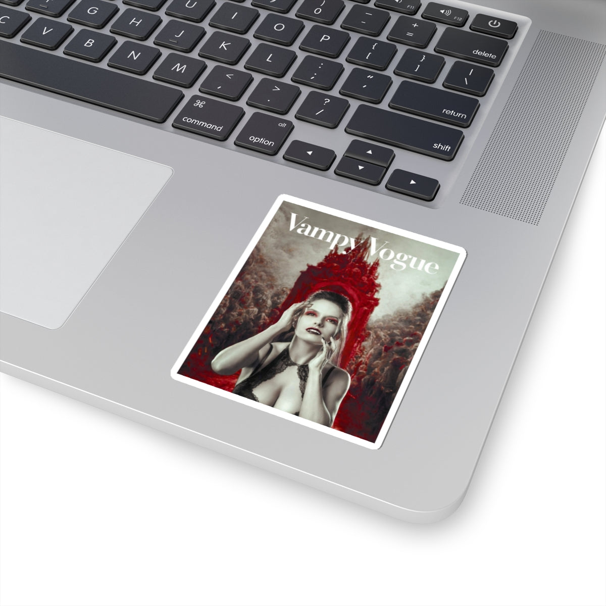 Makala Portrait — Vampy Vogue Sticker — Gothic Vampire Fashion Kiss-Cut Decal