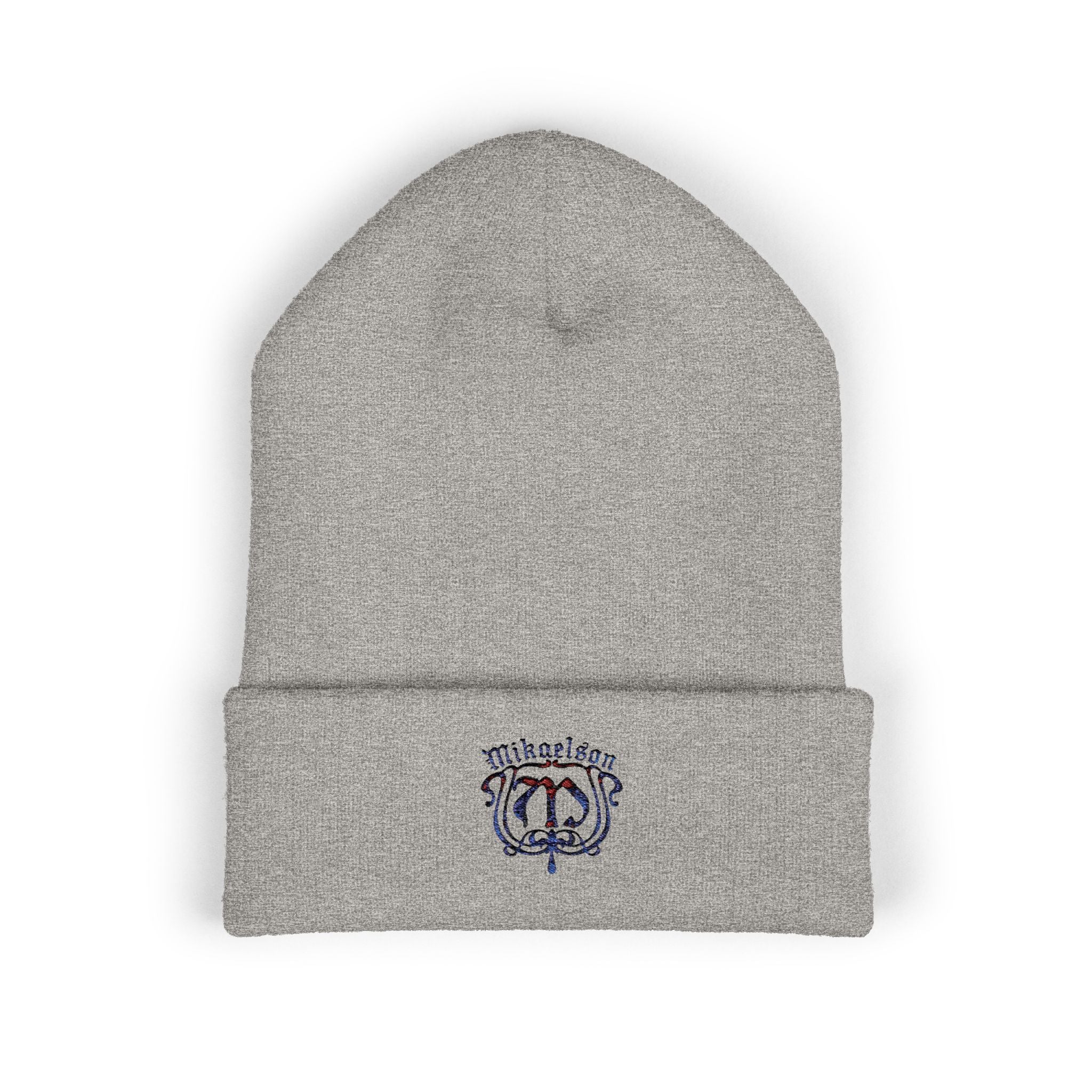 Embroidered Mikaelson Crest Cuffed Beanie — Classic Script Logo Winter Hat