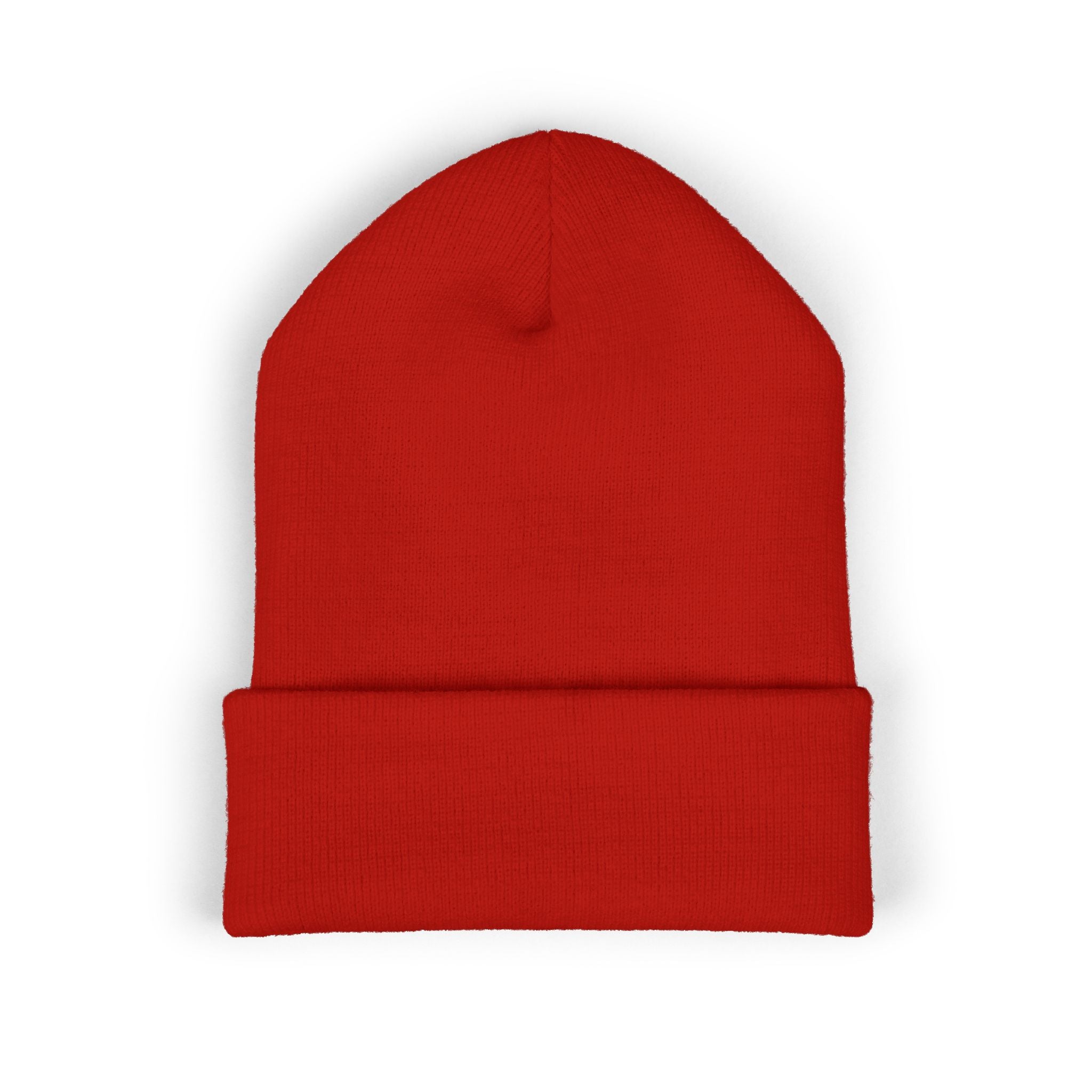 Embroidered Crow & Wildflower Beanie — Classic Cuffed Knit Hat